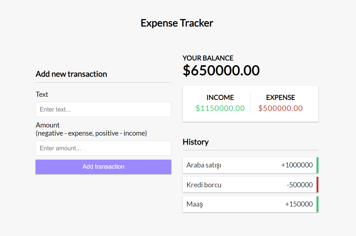 Expense Tracker Screenshot